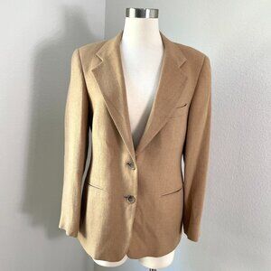 Pietrafesa Womens 6 Tan 100% Worsted‎ Camelhair Ing Loro Piana Italy Blazer